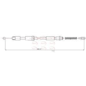 Apec Handbrake Cable Rear Left or Right CAB1291