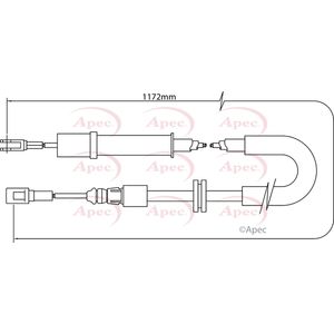 Apec Handbrake Cable Rear Left or Right CAB1295