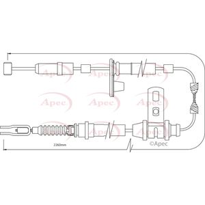 Apec Handbrake Cable Rear Left CAB1296