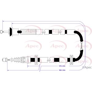 Apec Handbrake Cable Rear Right CAB1300