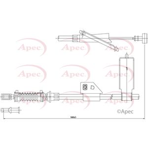 Apec Handbrake Cable Rear Left CAB1304