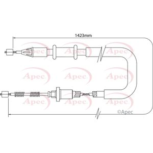 Apec Handbrake Cable Rear Left CAB1306