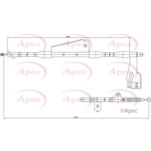 Apec Handbrake Cable Rear Right CAB1312