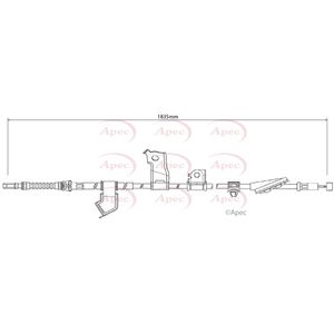 Apec Handbrake Cable Rear Left CAB1317
