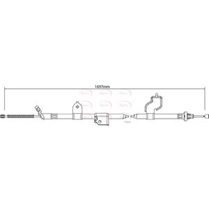 Apec Handbrake Cable Rear Left CAB1323