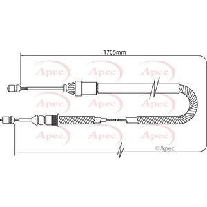 Apec Handbrake Cable Rear Left or Right CAB1333