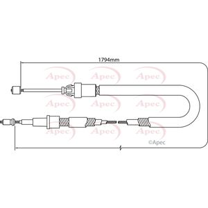 Apec Handbrake Cable Rear Left or Right CAB1335