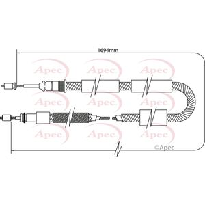 Apec Handbrake Cable Rear Left CAB1341