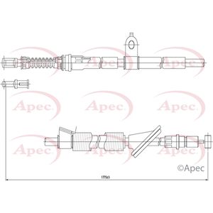 Apec Handbrake Cable Rear Right CAB1343