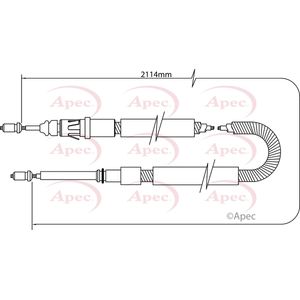 Apec Handbrake Cable Rear Left or Right CAB1344