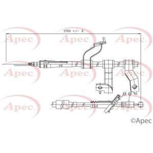 Apec Handbrake Cable Rear Right CAB1346