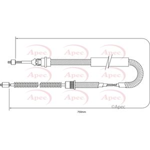 Apec Handbrake Cable Rear Right CAB1348