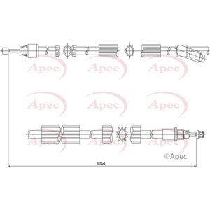 Apec Handbrake Cable Rear Right CAB1353