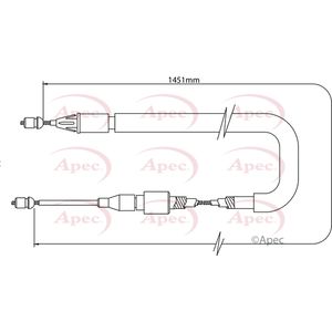 Apec Handbrake Cable Rear Right CAB1354