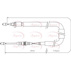 Apec Handbrake Cable Rear Left CAB1359