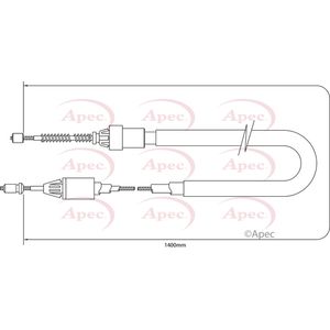 Apec Handbrake Cable Rear Right CAB1362