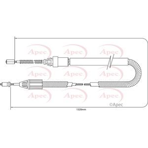 Apec Handbrake Cable Rear Left CAB1363