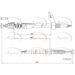 Apec Handbrake Cable Rear Right CAB1369