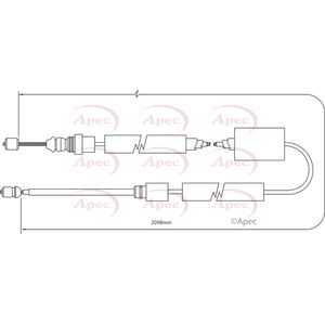 Apec Handbrake Cable Rear Left or Right CAB1370