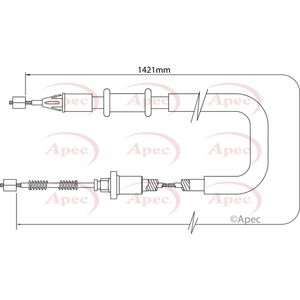 Apec Handbrake Cable Rear Right CAB1372