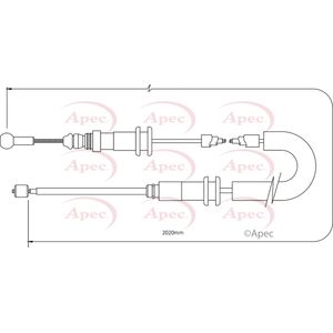 Apec Handbrake Cable Rear Left or Right CAB1374
