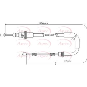 Apec Handbrake Cable Rear Left or Right CAB1377