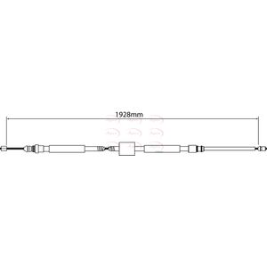 Apec Handbrake Cable Rear Left or Right CAB1381