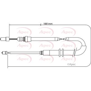 Apec Handbrake Cable Rear Left or Right CAB1382