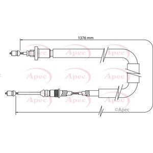 Apec Handbrake Cable Rear Left CAB1383