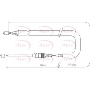 Apec Handbrake Cable Rear Left CAB1385