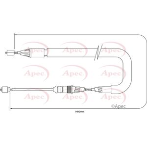 Apec Handbrake Cable Rear Right CAB1386