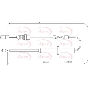 Apec Handbrake Cable Rear Left or Right CAB1387