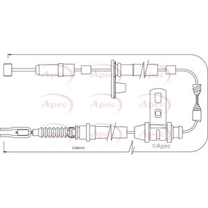 Apec Handbrake Cable Rear Left CAB1391