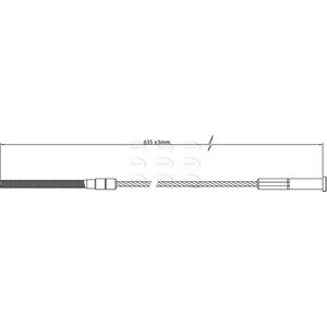 Apec Handbrake Cable Front CAB1393