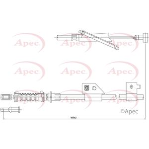 Apec Handbrake Cable Rear Right CAB1402
