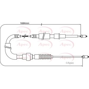 Apec Handbrake Cable Rear Left or Right CAB1403