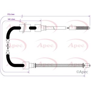 Apec Handbrake Cable Rear Left or Right CAB1407