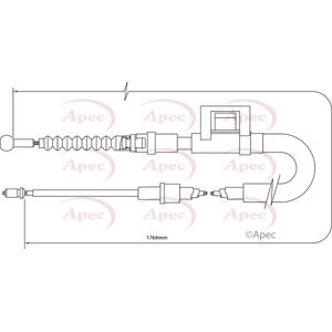 Apec Handbrake Cable Rear Left or Right CAB1408