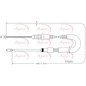 Apec Handbrake Cable Rear Left or Right CAB1410