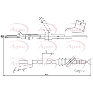 Apec Handbrake Cable Rear Right CAB1413