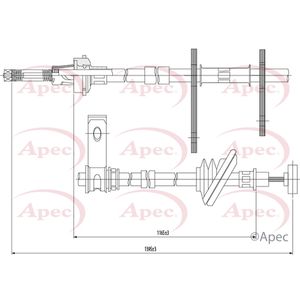 Apec Handbrake Cable Rear Right CAB1414