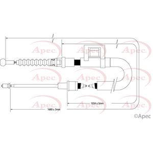 Apec Handbrake Cable Rear Left or Right CAB1423