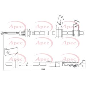 Apec Handbrake Cable Rear Right CAB1427