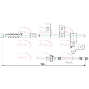 Apec Handbrake Cable Rear Right CAB1428