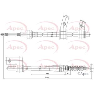 Apec Handbrake Cable Rear Left CAB1432