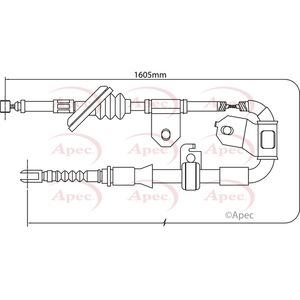 Apec Handbrake Cable Rear Left CAB1433