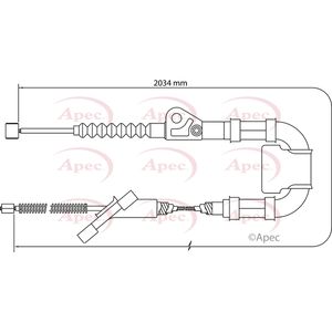 Apec Handbrake Cable Rear Left CAB1436