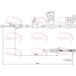 Apec Handbrake Cable Rear Left CAB1443