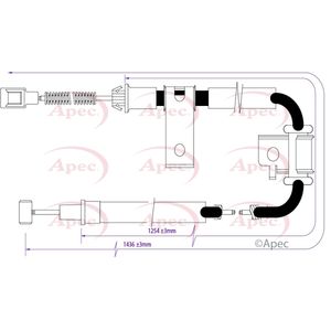 Apec Handbrake Cable Rear Left CAB1447
