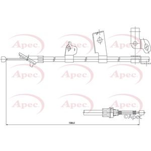 Apec Handbrake Cable Rear Left CAB1448